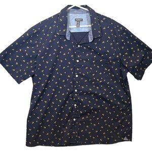 Van Heusen Clothing Men's Short Sleeve Shirt Lemon Print Blue Size XXL